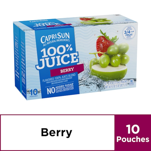 Capri Sun Beverage 100% Berry 60 fl. oz., PK4 PK4 00087684004159